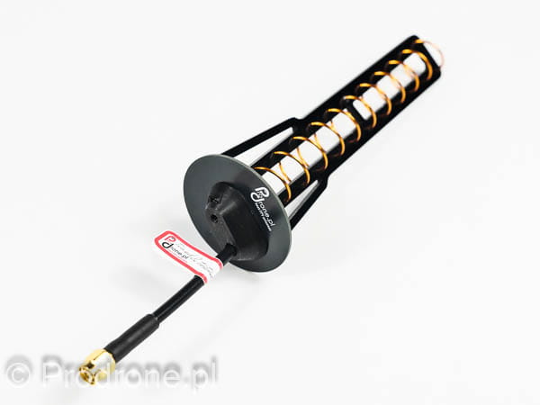 Antena helikalna PRO 12 zwojów 5.8 GHz 14 dBi v2 – widok z boku