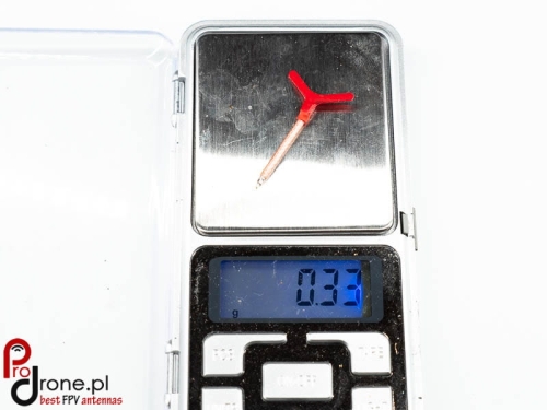 TinyVee_HD_Lite 5.8GHz antenna – antenna on a scale, weight check